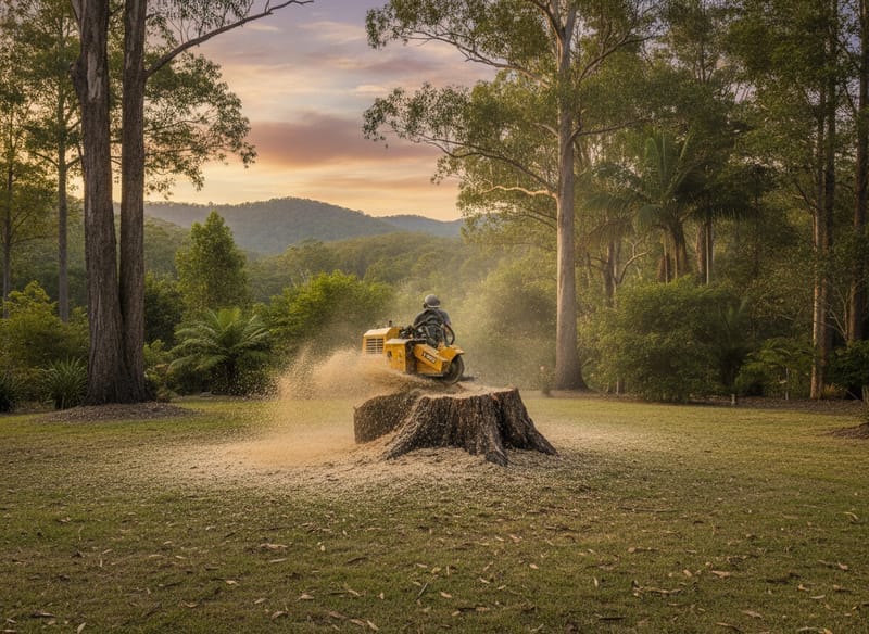 Stump Grinding performed by Bendigo Arborist in the Bendigo